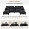 Whisen 116.9" Sectional Sofa, Modern U-Shaped Sectional Sofa, Corduroy Upholstered Couch with Ottomans, Cup Holders - 3 of 4