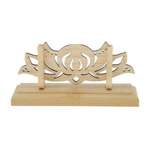 Unique Bargains Detachable Folding Fan Style Ink Cloud Fan Display Stand Yellow 1 Pc - 1 of 4