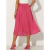 Allegra K Women's Pleated Elastic Waist Casual Accordion Midi Skirt - 3 of 4