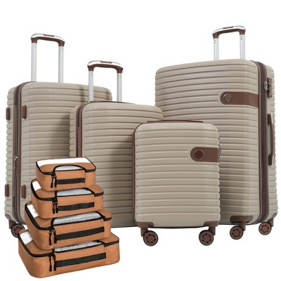 YONWAY 4 Piece Luggage Set, ABS Hard Shell Lightweight Expandable Travel Luggage with 4 Packing Cubes, TSA Lock, Spinner Wheels for Men Women