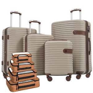 YONWAY 4 Piece Luggage Set, ABS Hard Shell Lightweight Expandable Travel Luggage with 4 Packing Cubes, TSA Lock, Spinner Wheels for Men Women - 1 of 4