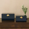 Vintiquewise Set of 2 Decorative Wooden Storage Boxes with Gold Accent for Keys, Jewelry, Makeup, Crafts, Accessories, Home Office & Bedroom Décor - 3 of 4