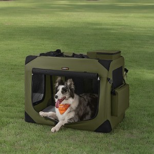 36-Inch Soft Dog Crate, Collapsible Portable for Indoor Outdoor Use - Secure Kennel with Zippers for Home, Car, Travel Camping - 1 of 4