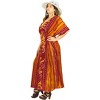 LA LEELA Women's Summer Batik Caftan Loungewear House Dashiki Dress Kaftan Nightshirts for Women Sleepwear Plus size 2X-3X Orange, Floral - 2 of 4