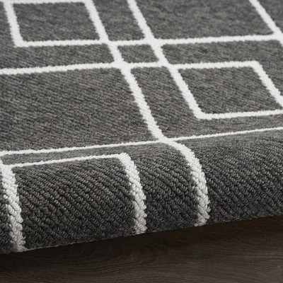 Charcoal Geometric Power-Loomed Synthetic Rug 8' x 10'