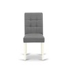 East West Furniture 3 Piece Dinner Table Set contain A Wooden Table and 2 Platinum Gray Faux Leather Person Chairs with Stylish Back- Linen White - 4 of 4