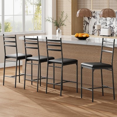 Jojoka Bar Stools Set of 2/4,Upholstered Counter Height Bar Stools with Footrest for Kitchen Island