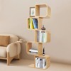 YIYIBYUS 5-tier S-shaped Bookcase, Bamboo Floor Standing Book Rack - 3 of 4