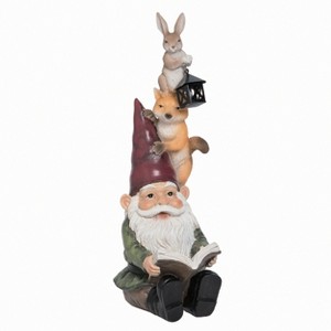 Transpac Resin 10.25 in. Multicolor Spring Reading Gnome Figurine - 1 of 2
