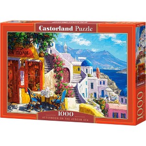 1000 Piece Jigsaw Puzzle, Afternoon on the Aegean Sea, Santorini, Greece, Summer holiday, Adult Puzzle, Castorland C-104130-2 - 1 of 4