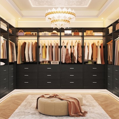 Aheaplus Freestanding 24" Closet System with 3 Wood Drawers