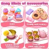 Skirfy Tea Party Set for Girls, 50PCS Tin Pretend Toy with Kitchen Play Set Accessories, Hair Hoop & Carrying Case, Gift for Ages 3-6, Pink - 4 of 4