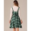 INSPIRE CHIC Women's Plaid Sleeveless Tie Back A-Line Overall Pinafore Dresses - 4 of 4
