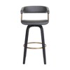 HomeRoots 26" Gray And Black Faux Leather Swivel Counter Height Bar Chair - 4 of 4