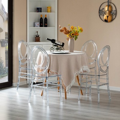 Crystal Clear Acrylic Armless Dining Chair, 36" Height
