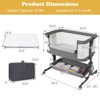 Infans Baby Bassinet Bedside Sleeper, Easy Folding Portable Crib with Wheels, 6 Adjustable Heights, Storage, Mattress & Carry Bag, Gray - 2 of 4