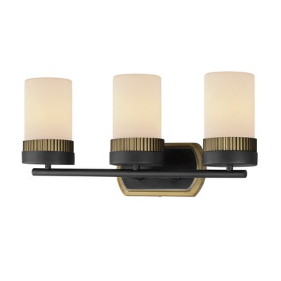 Maxim Lighting Ruffles 3 - Light Vanity in  Black/Antique Brass