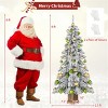 6ft Flocked Christmas Tree with 589 Branch Tips - Snow-Laden Design, 48 Xmas Balls Included, Fireproof PVC Material - 3 of 4