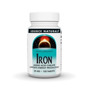 Iron Chelate 25mg by Source Naturals, Inc.  -  100 Tablet - 1 of 3