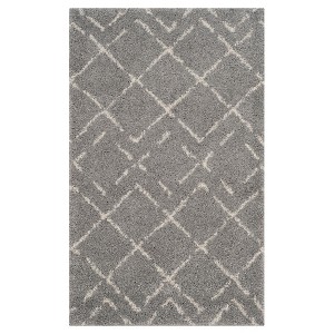 Gray/Ivory Abstract Loomed Accent Rug - (3