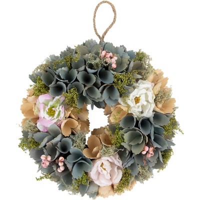 Northlight 10 Tan And Blue Wooden Floral Spring Wreath Target   GUEST 23de0c40 7a3e 4845 Bcba C84581fe8bfa