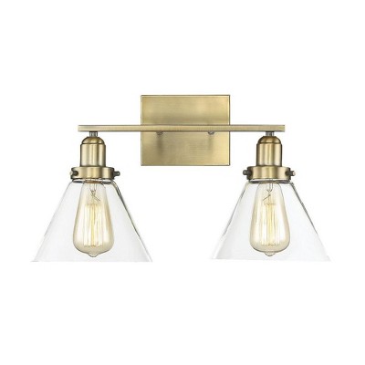 Savoy House Drake 2 - Light Vanity in  Warm Brass