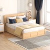 PAGED Modern Wooden Hydraulic Storage Bed, Full Size Bed Frame with 2 Drawers and LED Light, Platform Bed for Bedroom, No Box Spring Needed - 2 of 4
