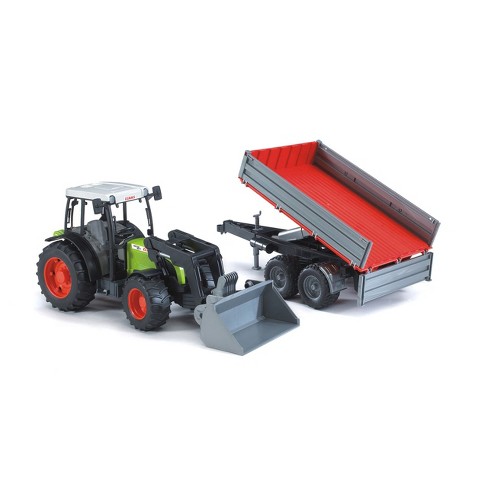 Bruder Claas Nectis 267 F Farm And Construction Tractor With Frontloader  And Tipping Trailer 02112 : Target
