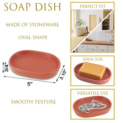 Terracotta Oval Ceramic Freestanding Soap Dish
