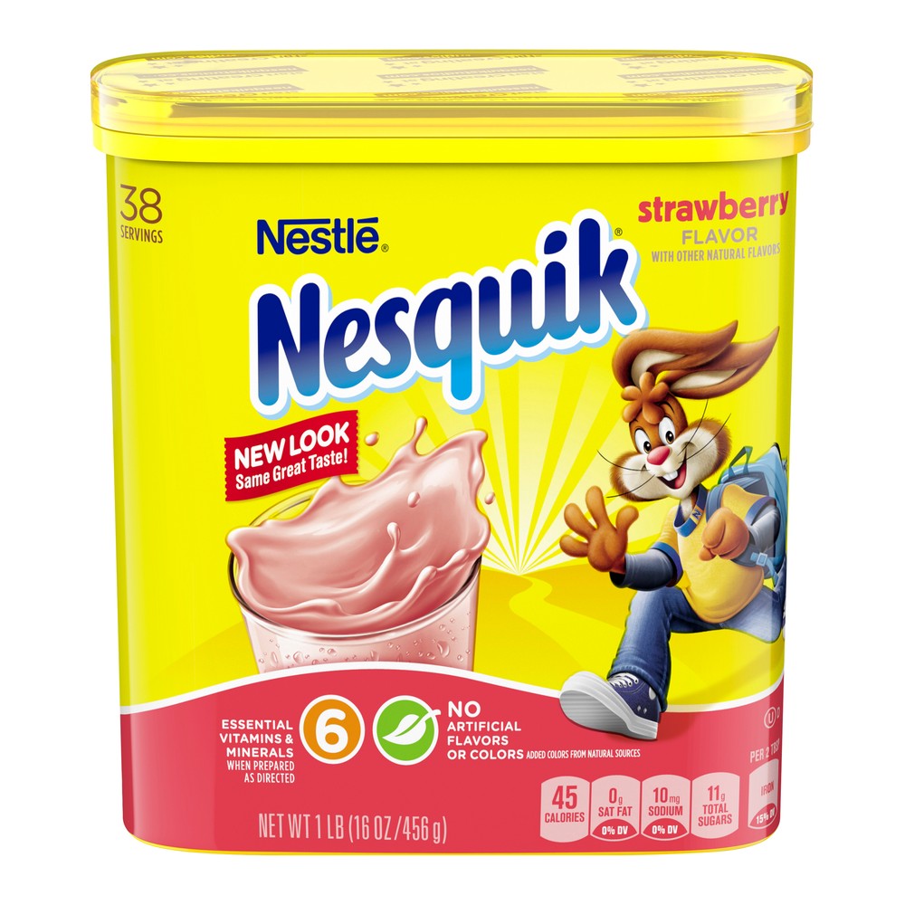 UPC 028000681401 product image for Nestle Nesquik Strawberry Flavor Powder - 16oz | upcitemdb.com