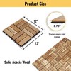 Chic Crate-10-Piece Interlocking Outdoor Deck Tiles – Checkerboard Pattern, 12x12in Yellow Acacia Hardwood | Patio Balcony Poolside - 3 of 4