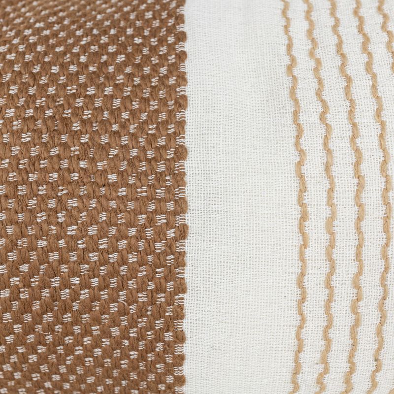 14X36 Inch Hand Woven Pillow Brown Cotton With Polyester Fill - Foreside Home & Garden, 3 of 6