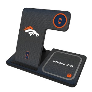 Keyscaper Denver Broncos Linen 15-Watt 3 in 1 Charging Station - 1 of 4