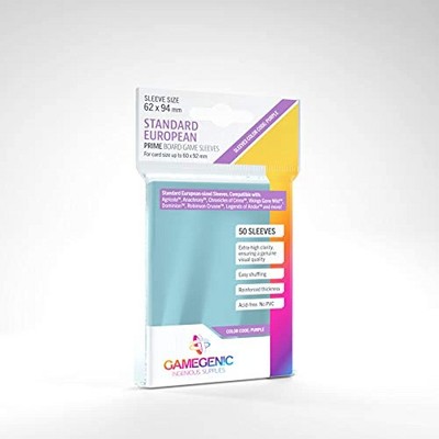 Gamegenic 5 Packs Gamegenic Prime Board Game Sleeves 50ct Standard European Size Card Sleeves Value Bundle!