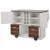 YOOCOZZ 54" Farmhouse Kitchen Island with Drop Leaf, Power Outlet, 2 Doors+2 Drawers, Spice Rack, Rolling Cart on 4 Wheels - 2 of 4