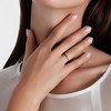 EVERLY JEWELRY | Rose Plated Sterling Silver Princess Cut 1/3 CT TGW Created White Sapphire and Diamond Accent Ring - 4 of 4