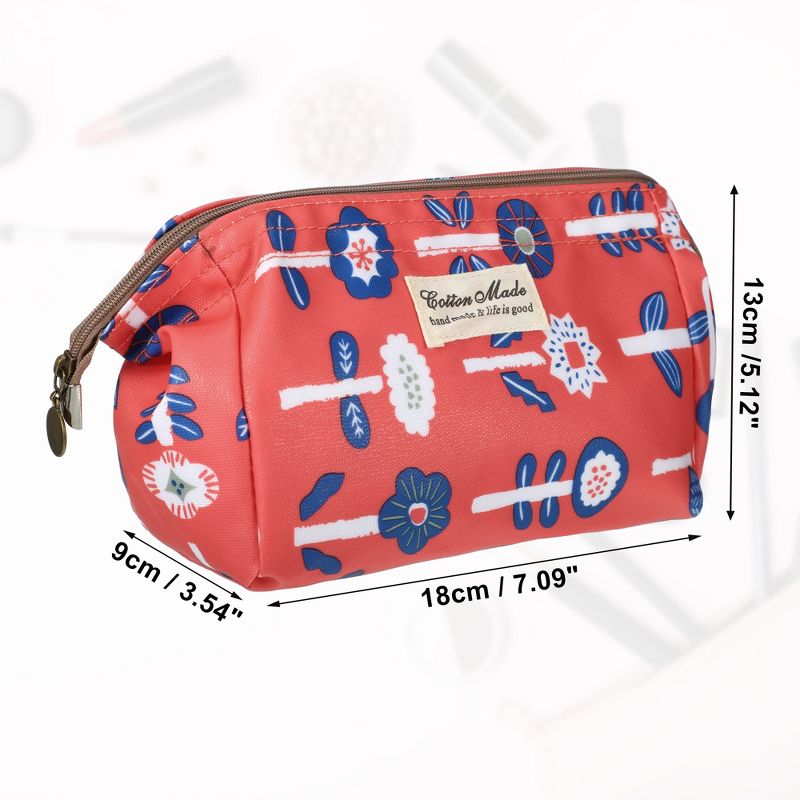 Unique Bargains Women's Printed Travel Makeup Bag Red 1 Pc, 5 of 7