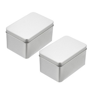 Unique Bargains Metal Mini Portable Rectangular Metal Tin Box 2 Pcs - 1 of 4