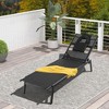 Tangkula Patio Sunbathing Lounge Chair w/ Face Hole & Detachable Head Pillows Poolside - 2 of 4