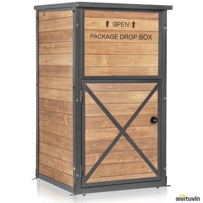 Aivituvin Aivituvin Secure Fir Wood Package Delivery Box| Anti-Theft Parcel Drop Boxes-AIR7011