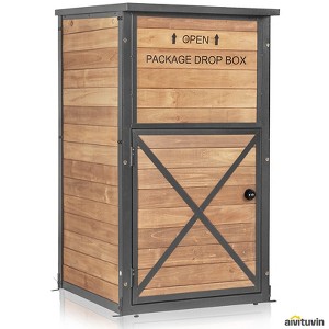 Aivituvin Aivituvin Secure Fir Wood Package Delivery Box| Anti-Theft Parcel Drop Boxes-AIR7011 - 1 of 4