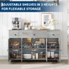 Buffet Cabinet, 55" Coffee Bar with 3 Drawers and Adjustable Shelves, Wood Storage Cabinet for Living Room, Dining Room - 4 of 4
