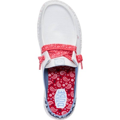 Обувь HEYDUDE Women Wendy Slip Americana Paisley, 4thof July Patriotic Shoes , White/Multi, W6 — фото 3