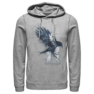 Men's Harry Potter Ravenclaw Bird Watercolor Pull Over Hoodie - 1 of 4