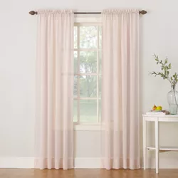 95"x51" Erica Crushed Sheer Voile Rod Pocket Curtain Panel Blush - No. 918