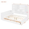 TIRAMISUBEST Full Size Wooden Daybed w/ Desk, All-in-One Storage Platform Bed Frame w/ Drawers, Shelves and Lights - 3 of 4