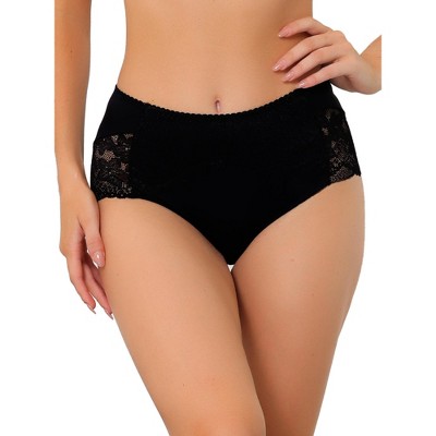 Agnes Orinda Women's Plus Size High-Rise Comfy Hipster Lace Trim Silky Briefs