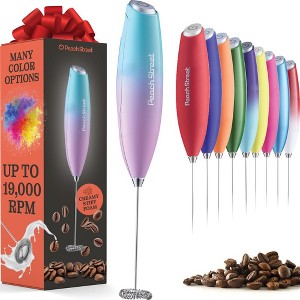 Handheld Milk Frother, Mini Foamer, Battery Operated Stainless Steel Drink Mixer for Coffee, Lattes, Cappuccino, Matcha, Chocolate - 1 of 4