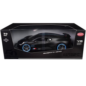 Bugatti Divo Carbon Fiber with Blue Accents "Carbon Series - Bburago 50th Anniversary" 1/18 Diecast Model Car by Bburago - 1 of 2