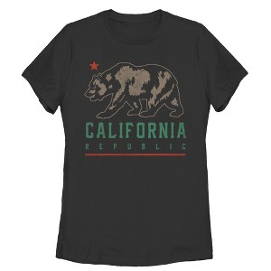 Women's Lost Gods California Republic Bear Shadow T-Shirt - 1 of 3